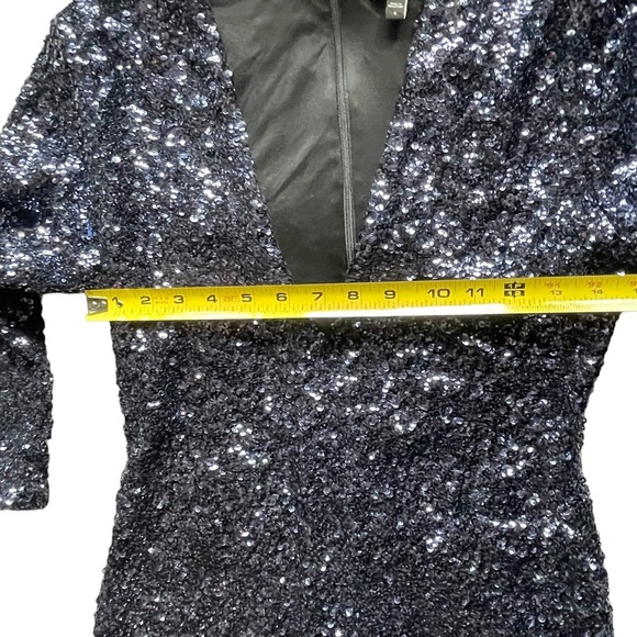 Express | Navy Blue Sequins, Bodycon Mini Cocktail Dress, Size 4 - Picture 8 of 13